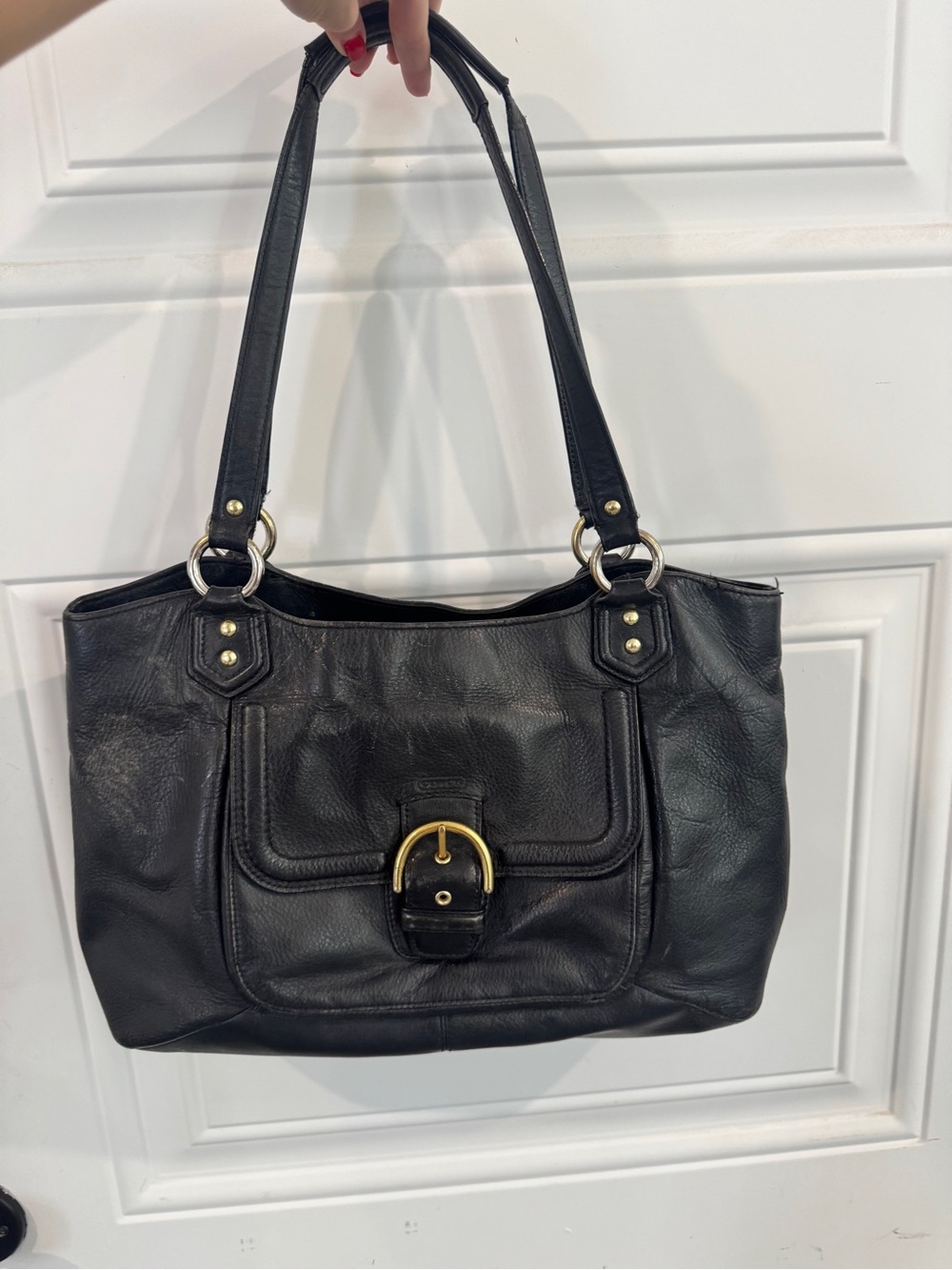 Coach Campbell Belle Black Leather Shoulder Bag